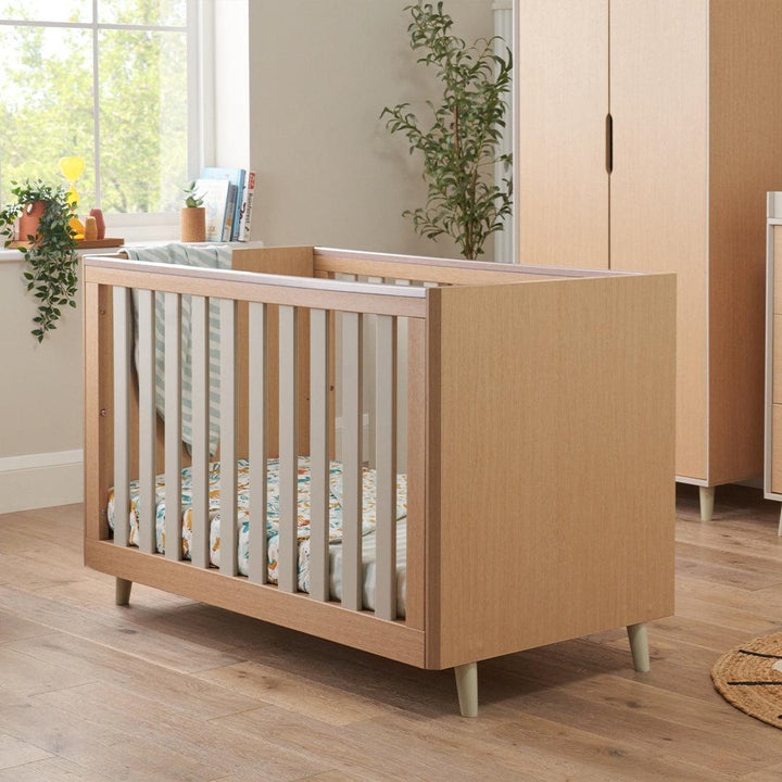 Tutti Bambini Fika Mini 2 Piece Room Set - Light Oak/White Sand-Nursery Sets-Light Oak/White Sand-No Mattress | Natural Baby Shower