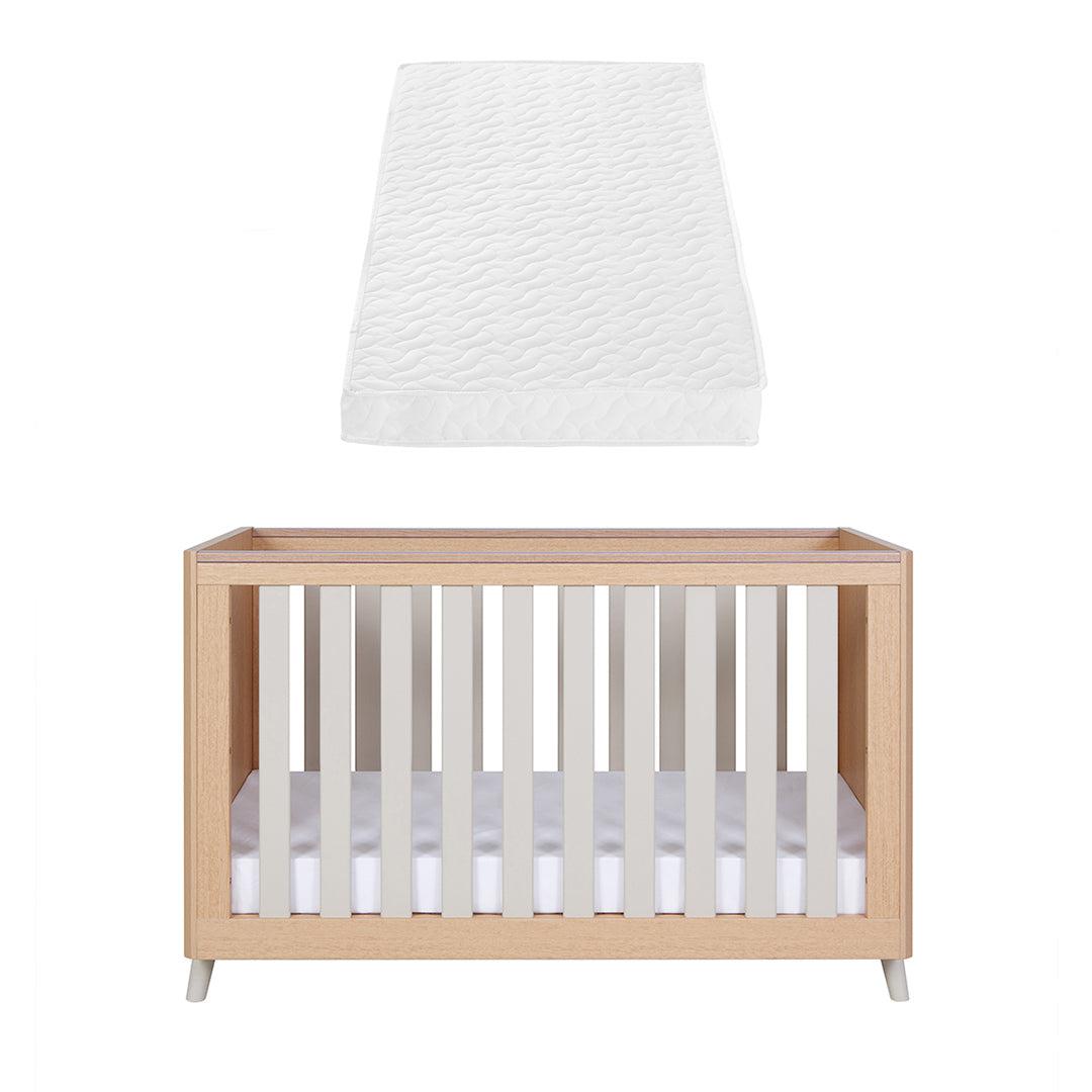 Tutti Bambini Fika Mini Cot Bed - Light Oak/White Sand-Cot Beds-Light Oak/White Sand-Tutti Bambini Pocket Sprung Cot Bed Mattress  | Natural Baby Shower