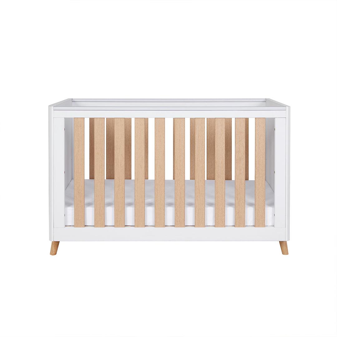 Tutti Bambini Fika Mini Cot Bed - White/Light Oak-Cot Beds-White/Light Oak-No Mattress | Natural Baby Shower