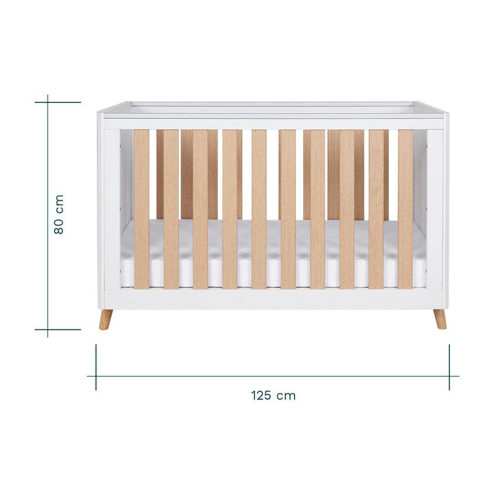 Tutti Bambini Fika Mini Cot Bed - White/Light Oak-Cot Beds-White/Light Oak-No Mattress | Natural Baby Shower