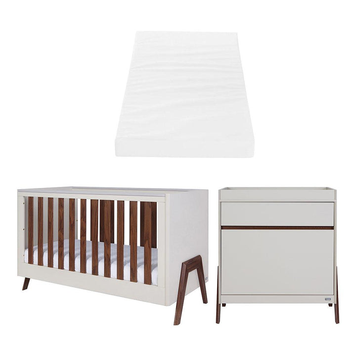 Tutti Bambini Fuori 2 Piece Room Set - Warm Walnut/White Sand-Nursery Sets-Warm Walnut/White Sand-Tutti Bambini Eco Fibre Deluxe Cot Bed Mattress  | Natural Baby Shower