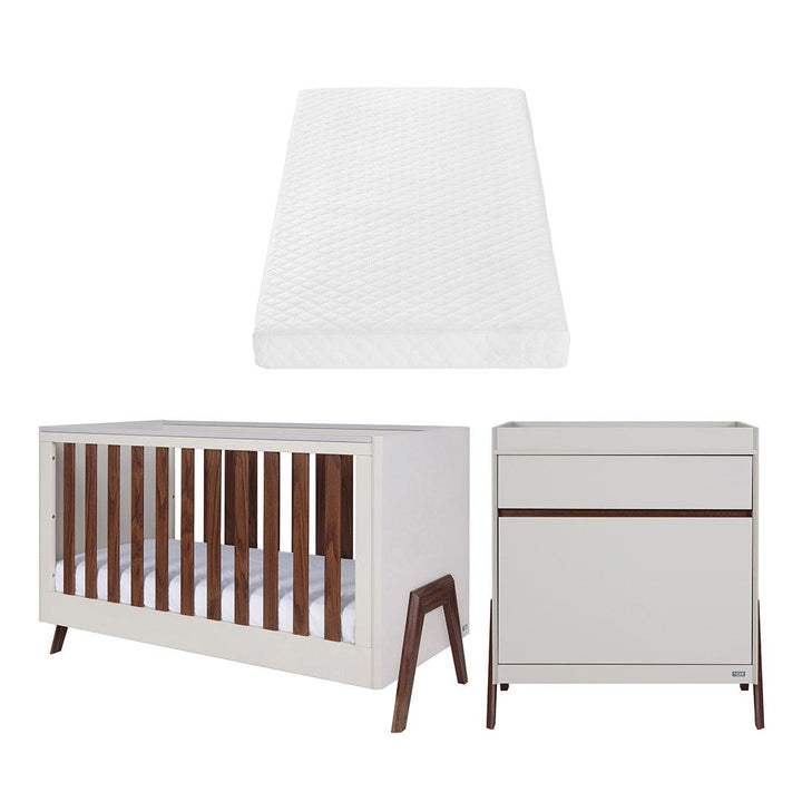 Tutti Bambini Fuori 2 Piece Room Set - Warm Walnut/White Sand-Nursery Sets-Warm Walnut/White Sand-Tutti Bambini Sprung Cot Bed Mattress  | Natural Baby Shower