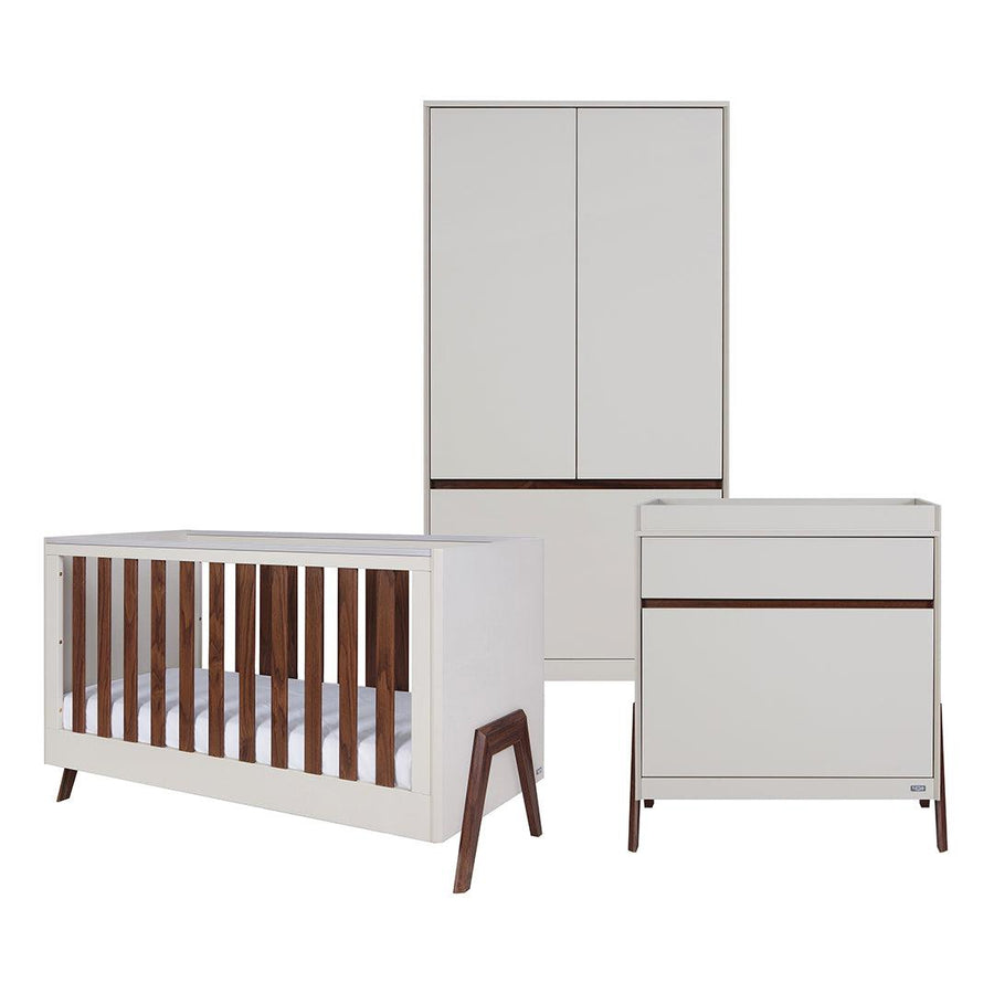 Tutti Bambini Fuori 3 Piece Room Set - Warm Walnut/White Sand-Nursery Sets-Warm Walnut/White Sand-No Mattress | Natural Baby Shower