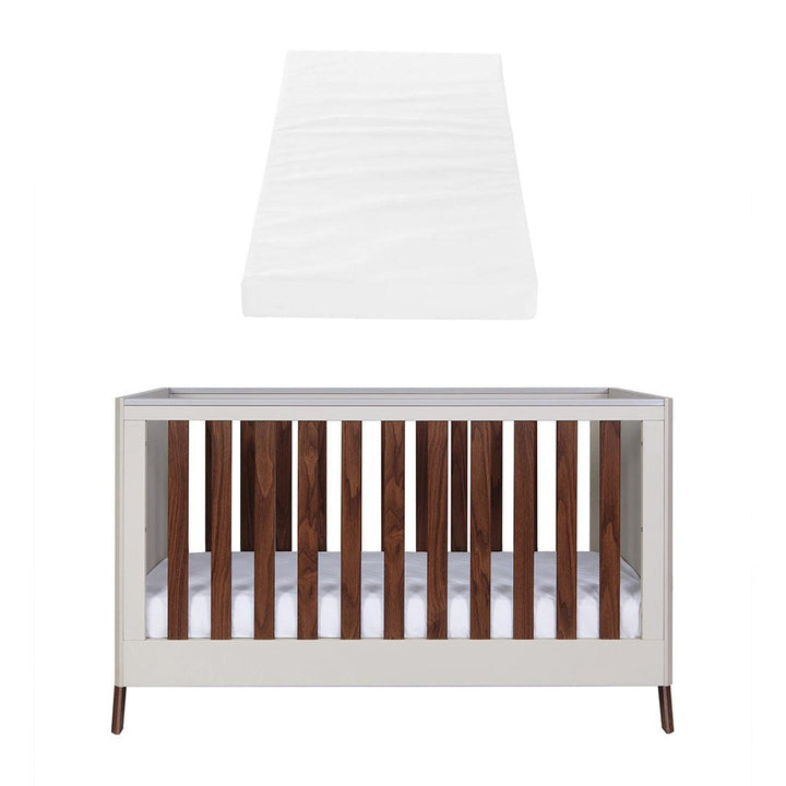Tutti Bambini Fuori Cot Bed - Warm Walnut/White Sand-Cot Beds-Warm Walnut/White Sand-Tutti Bambini Eco Fibre Deluxe Cot Bed Mattress  | Natural Baby Shower