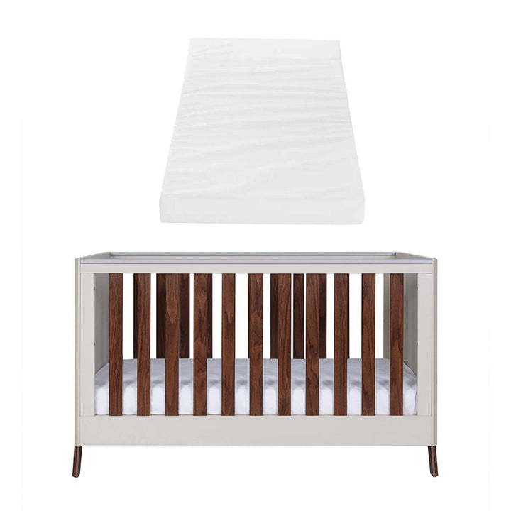 Tutti Bambini Fuori Cot Bed - Warm Walnut/White Sand-Cot Beds-Warm Walnut/White Sand-Tutti Bambini Polyester Fibre Cot Bed Mattress  | Natural Baby Shower