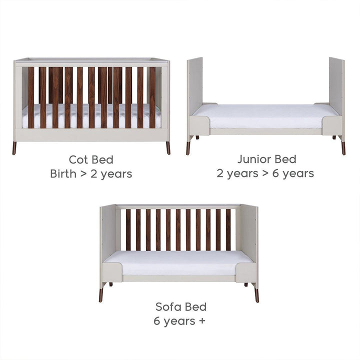 Tutti Bambini Fuori Cot Bed - Warm Walnut/White Sand-Cot Beds-Warm Walnut/White Sand-No Mattress | Natural Baby Shower