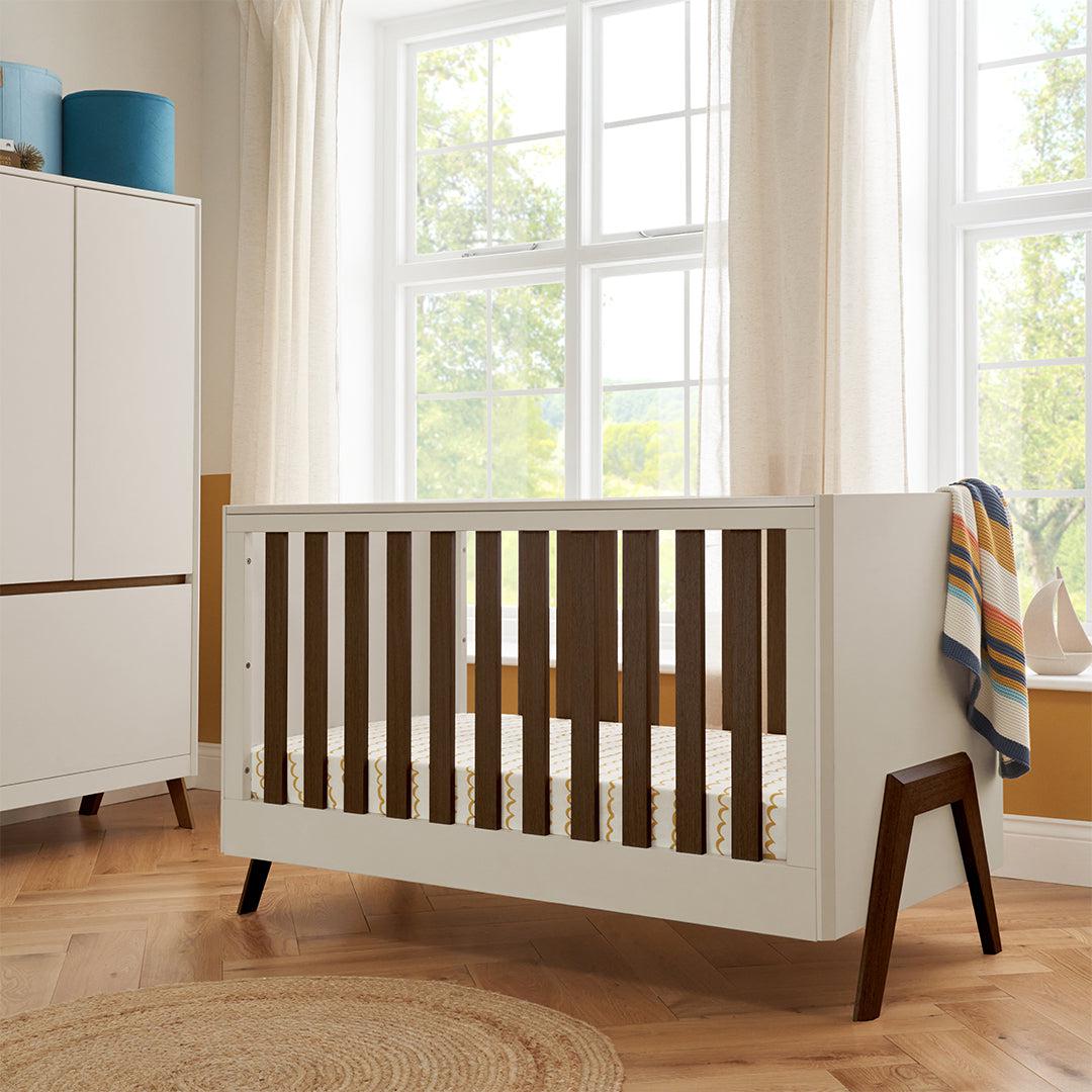 Tutti Bambini Fuori Cot Bed - Warm Walnut/White Sand-Cot Beds-Warm Walnut/White Sand-No Mattress | Natural Baby Shower