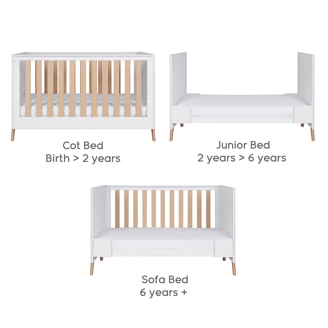 Tutti Bambini Fuori 3 Piece Room Set - White/Light Oak-Nursery Sets-White/Light Oak-No Mattress | Natural Baby Shower