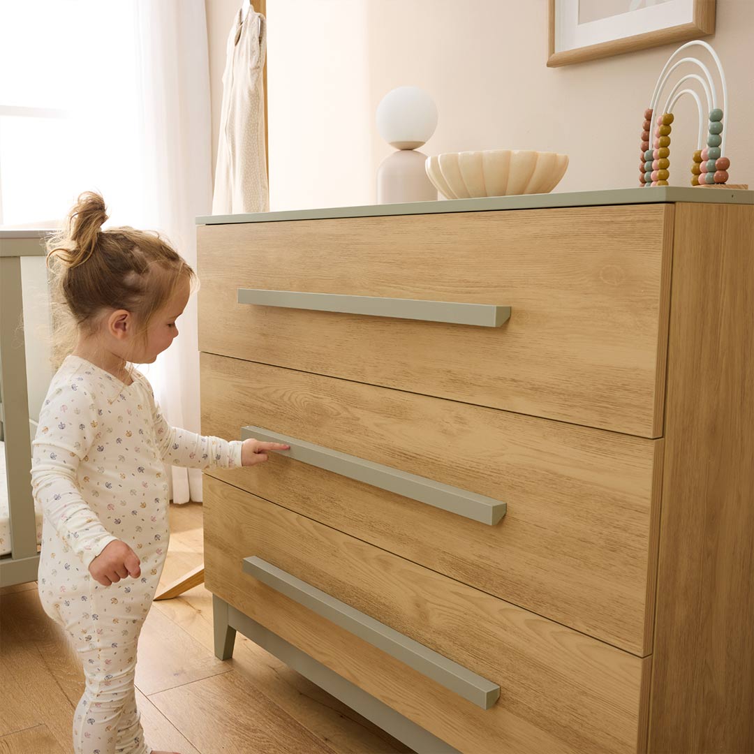 Tutti Bambini Hallee Chest Changer - Sage/Golden Oak-Changing Units-Sage/Golden Oak- | Natural Baby Shower