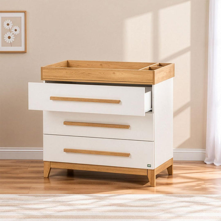 Tutti Bambini Halle Chest Changer - White/Golden Oak-Changing Units-White/Golden Oak- | Natural Baby Shower
