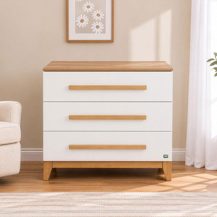 Tutti Bambini Halle Chest Changer - White/Golden Oak-Changing Units-White/Golden Oak- | Natural Baby Shower