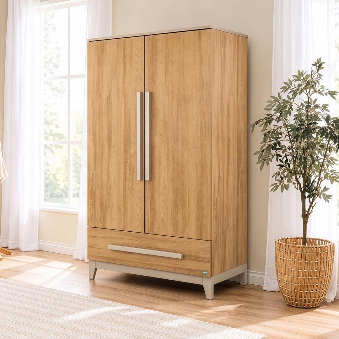Tutti Bambini Halle Wardrobe - Golden Oak/Mushroom-Wardrobes-Golden Oak/Mushroom- | Natural Baby Shower