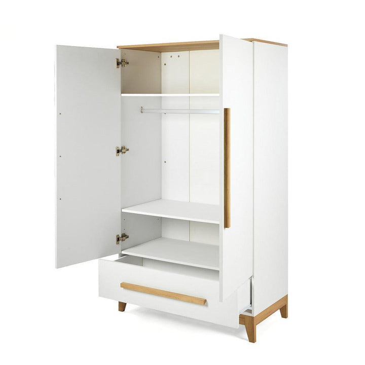 Tutti Bambini Halle Wardrobe - White/Golden Oak-Wardrobes-White/Golden Oak- | Natural Baby Shower