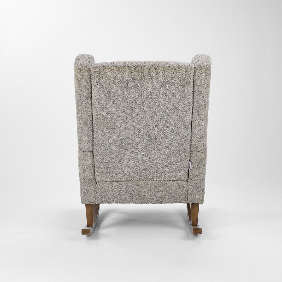 Tutti Bambini Harper Wingback Rocking Chair & Storage Footstool - Cloud Grey-Feeding Chairs-Cloud Grey-One Size | Natural Baby Shower