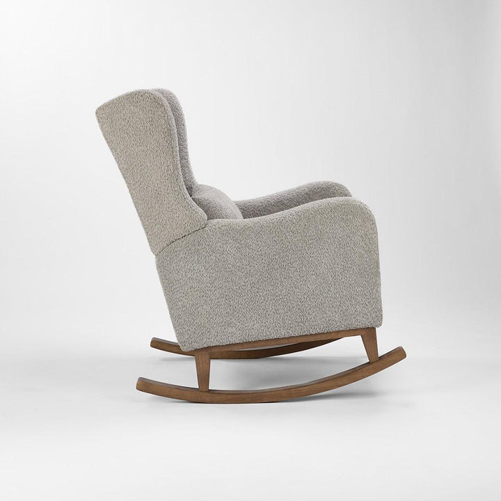 Tutti Bambini Harper Wingback Rocking Chair & Storage Footstool - Cloud Grey-Feeding Chairs-Cloud Grey-One Size | Natural Baby Shower