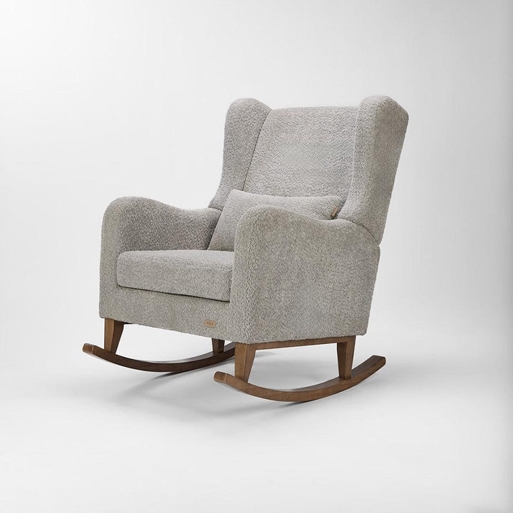Tutti Bambini Harper Wingback Rocking Chair & Storage Footstool - Cloud Grey-Feeding Chairs-Cloud Grey-One Size | Natural Baby Shower