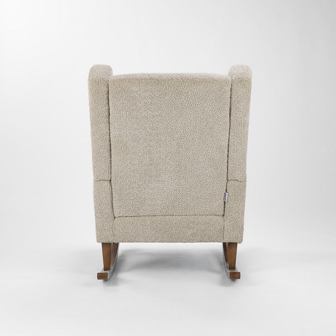 Tutti Bambini Harper Wingback Rocking Chair & Storage Footstool - Teddy Mushroom-Feeding Chairs-Mushroom-One Size | Natural Baby Shower