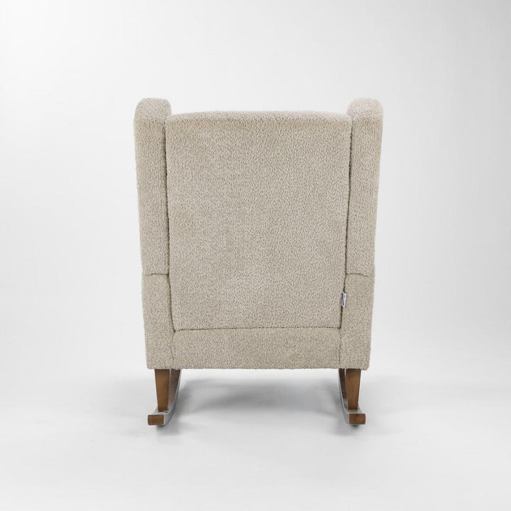 Tutti Bambini Harper Wingback Rocking Chair & Storage Footstool - Teddy Mushroom-Feeding Chairs-Mushroom-One Size | Natural Baby Shower