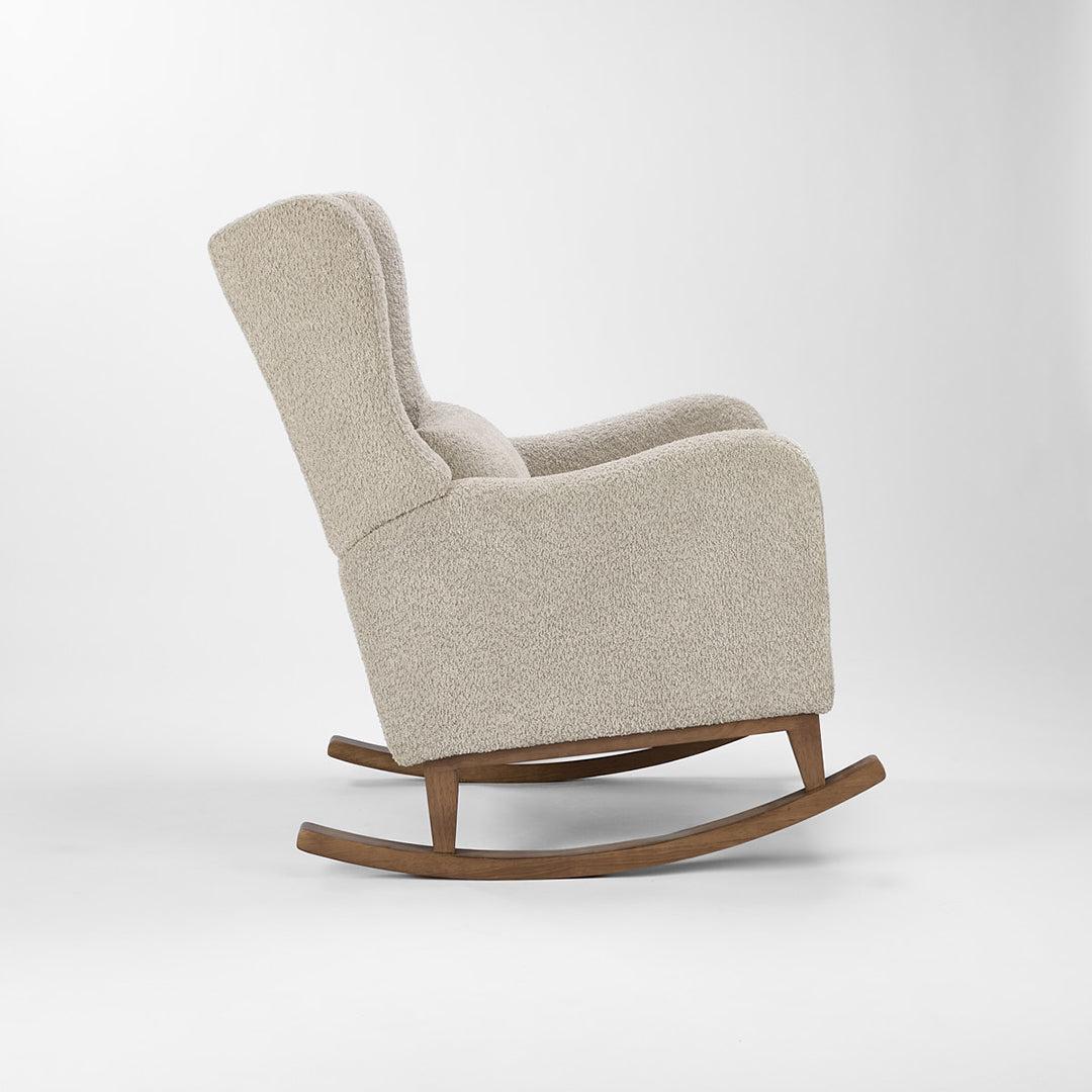 Tutti Bambini Harper Wingback Rocking Chair & Storage Footstool - Teddy Mushroom-Feeding Chairs-Mushroom-One Size | Natural Baby Shower