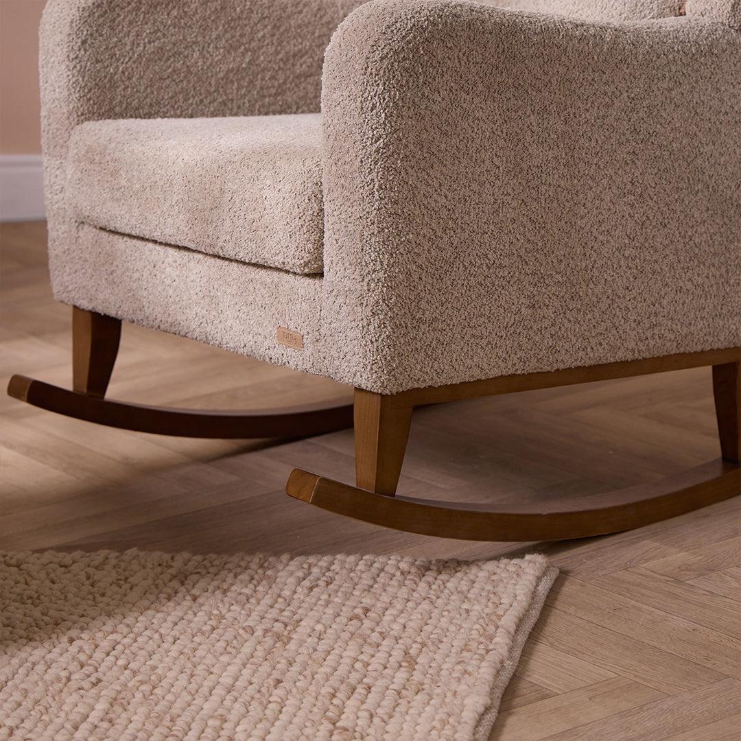 Tutti Bambini Harper Wingback Rocking Chair & Storage Footstool - Teddy Mushroom-Feeding Chairs-Mushroom-One Size | Natural Baby Shower