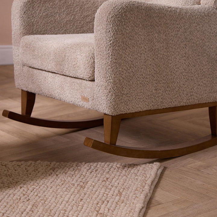 Tutti Bambini Harper Wingback Rocking Chair & Storage Footstool - Teddy Mushroom-Feeding Chairs-Mushroom-One Size | Natural Baby Shower
