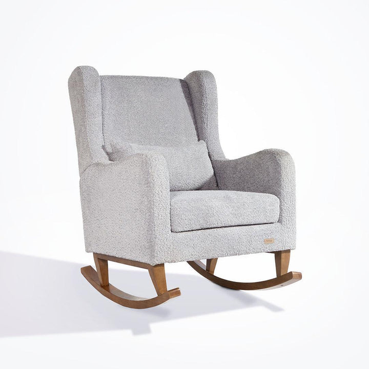Tutti Bambini Harper Wingback Rocking Chair & Storage Footstool - Cloud Grey-Feeding Chairs-Cloud Grey-One Size | Natural Baby Shower