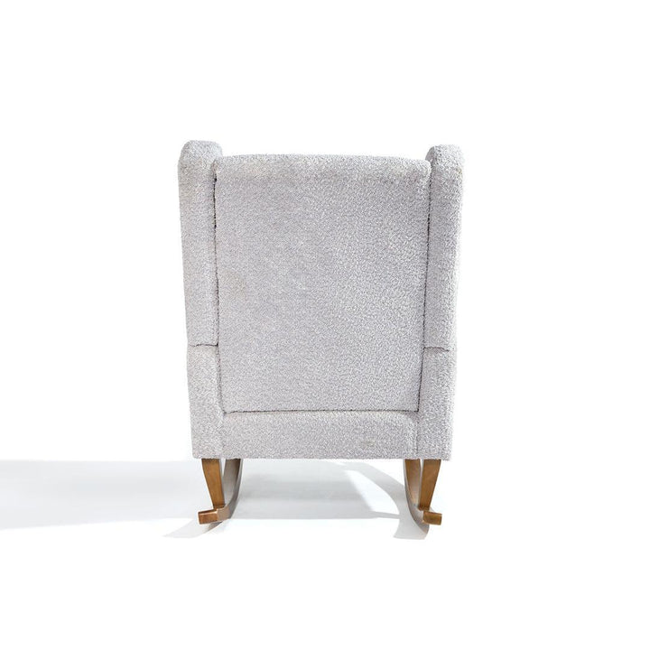 Tutti Bambini Harper Wingback Rocking Chair & Storage Footstool - Cloud Grey-Feeding Chairs-Cloud Grey-One Size | Natural Baby Shower