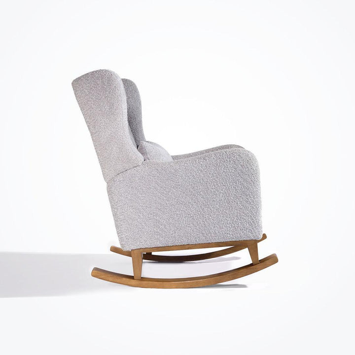 Tutti Bambini Harper Wingback Rocking Chair & Storage Footstool - Cloud Grey-Feeding Chairs-Cloud Grey-One Size | Natural Baby Shower