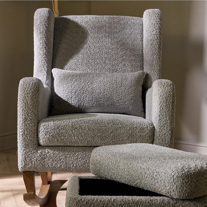 Tutti Bambini Harper Wingback Rocking Chair & Storage Footstool - Cloud Grey-Feeding Chairs-Cloud Grey-One Size | Natural Baby Shower