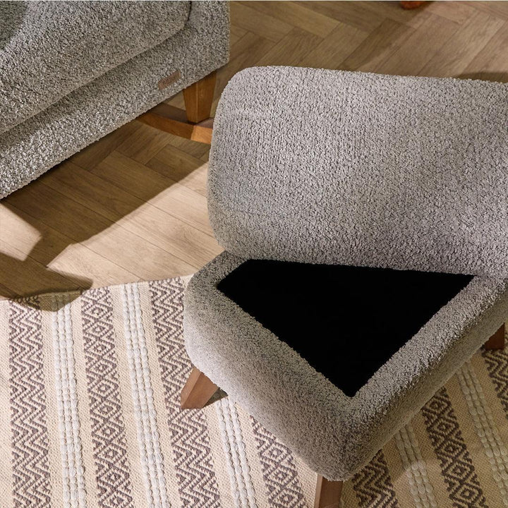 Tutti Bambini Harper Wingback Rocking Chair & Storage Footstool - Cloud Grey-Feeding Chairs-Cloud Grey-One Size | Natural Baby Shower