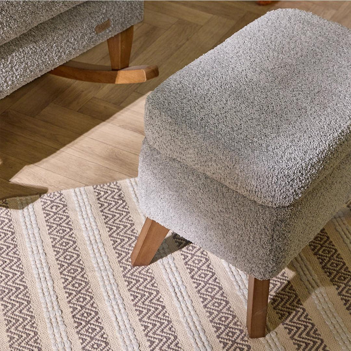 Tutti Bambini Harper Wingback Rocking Chair & Storage Footstool - Cloud Grey-Feeding Chairs-Cloud Grey-One Size | Natural Baby Shower