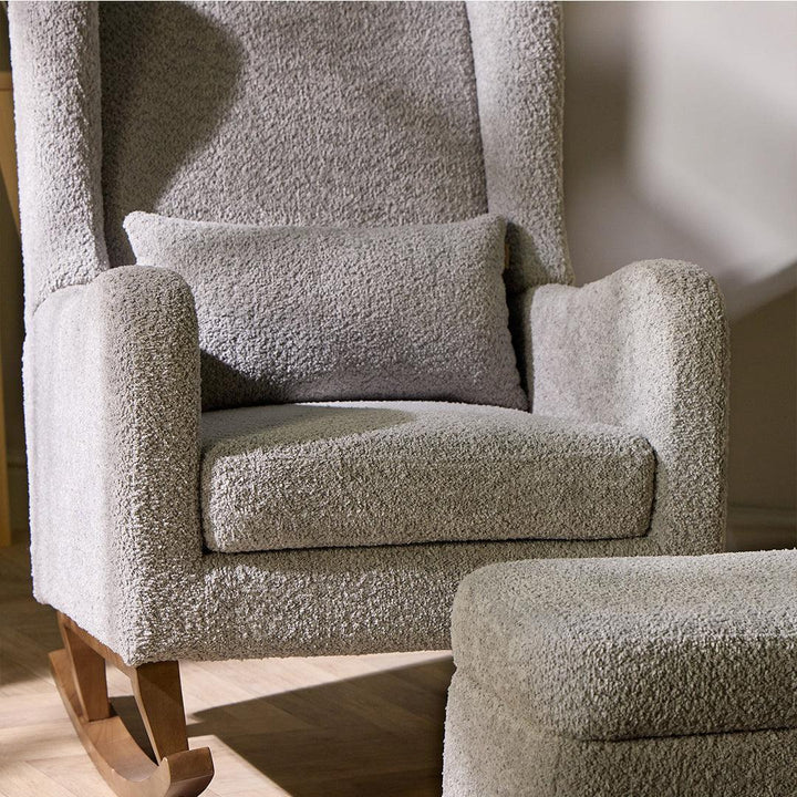 Tutti Bambini Harper Wingback Rocking Chair & Storage Footstool - Cloud Grey-Feeding Chairs-Cloud Grey-One Size | Natural Baby Shower