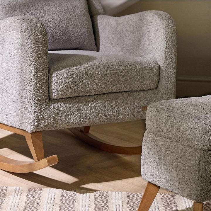 Tutti Bambini Harper Wingback Rocking Chair & Storage Footstool - Cloud Grey-Feeding Chairs-Cloud Grey-One Size | Natural Baby Shower