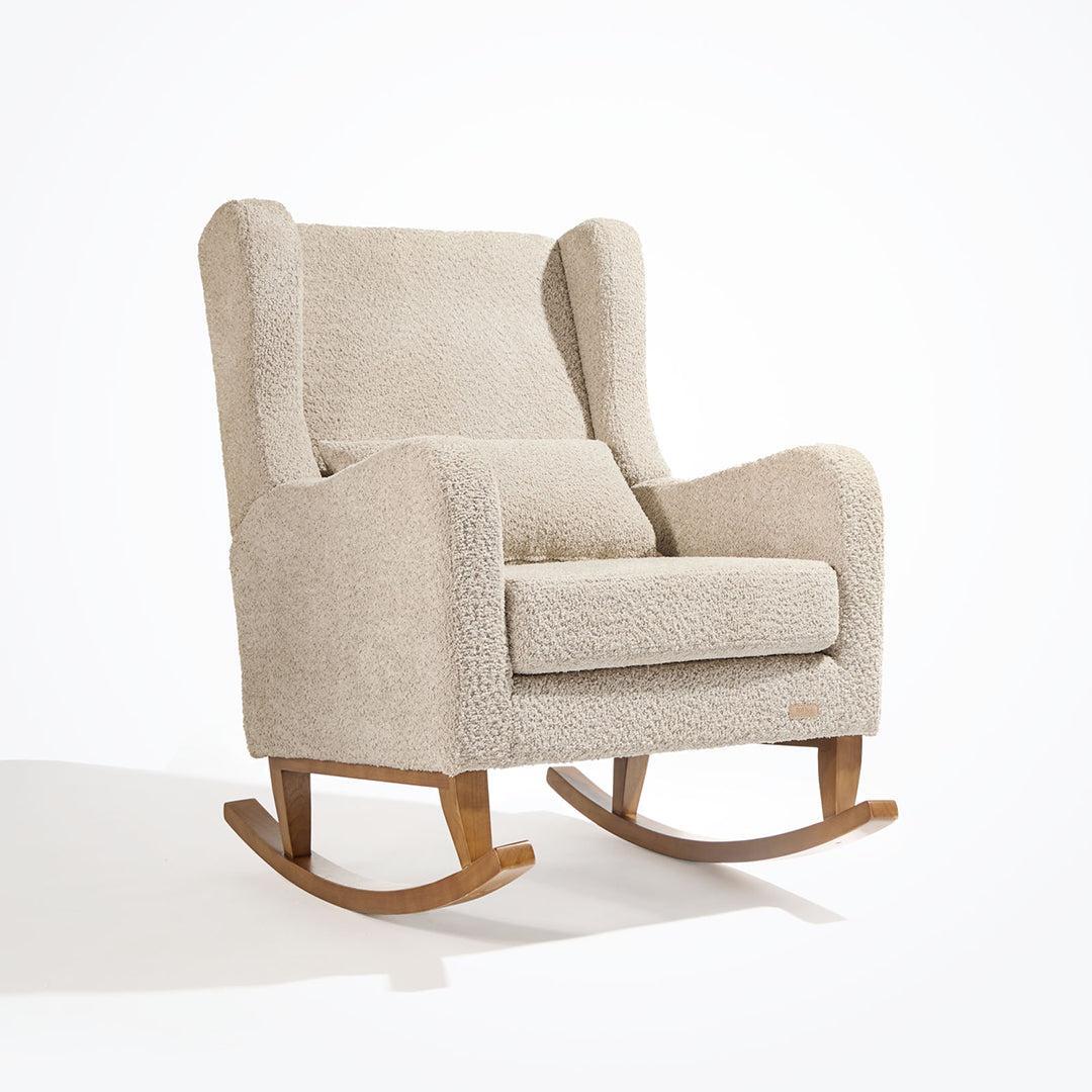 Tutti Bambini Harper Wingback Rocking Chair & Storage Footstool - Mushroom-Feeding Chairs-Mushroom-One Size | Natural Baby Shower