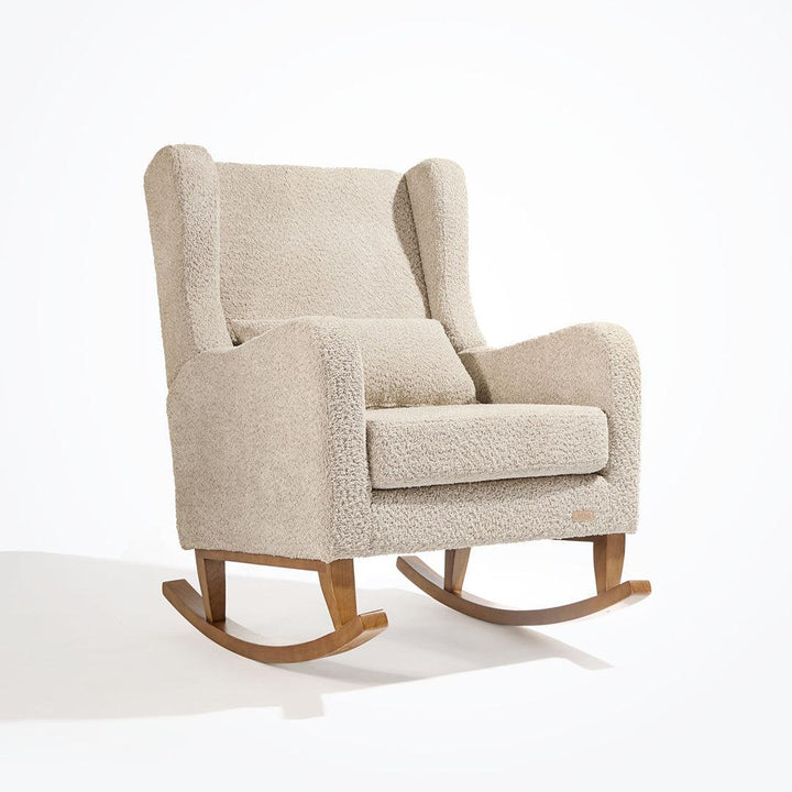 Tutti Bambini Harper Wingback Rocking Chair & Storage Footstool - Mushroom-Feeding Chairs-Mushroom-One Size | Natural Baby Shower