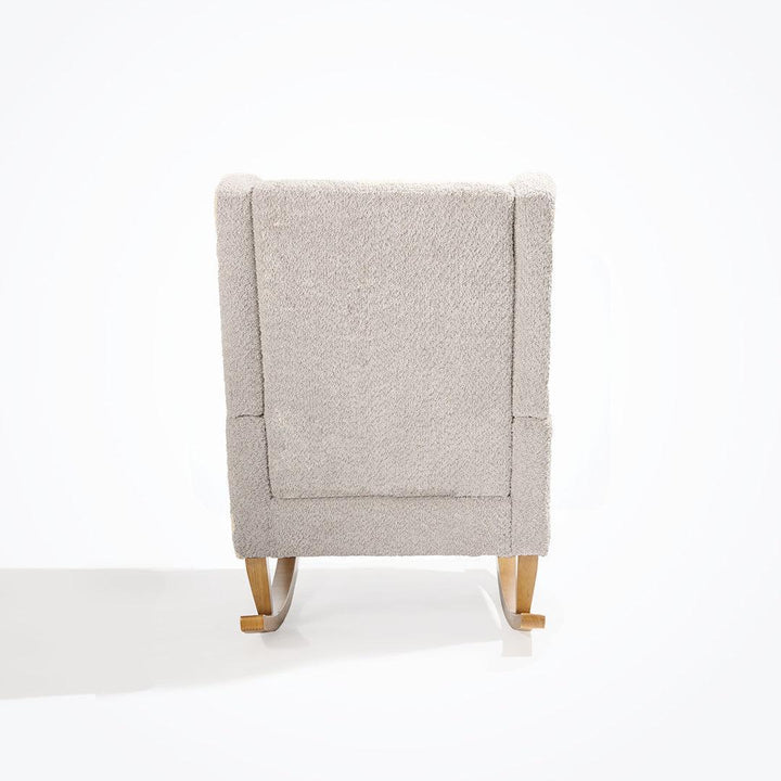 Tutti Bambini Harper Wingback Rocking Chair & Storage Footstool - Mushroom-Feeding Chairs-Mushroom-One Size | Natural Baby Shower