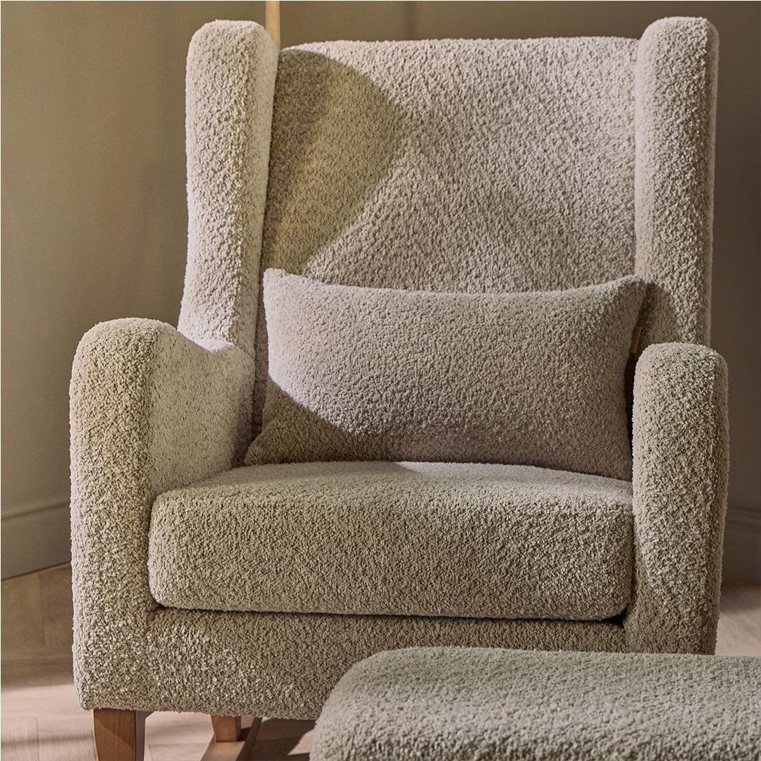 Tutti Bambini Harper Wingback Rocking Chair & Storage Footstool - Mushroom-Feeding Chairs-Mushroom-One Size | Natural Baby Shower