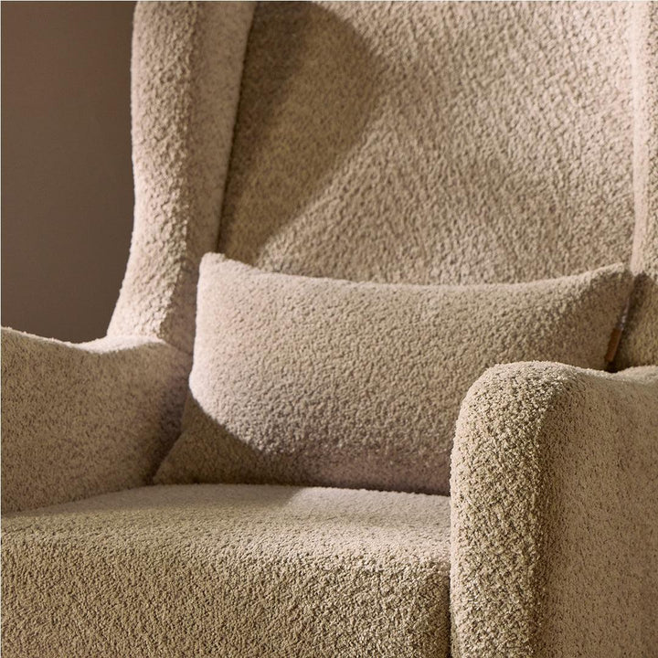 Tutti Bambini Harper Wingback Rocking Chair & Storage Footstool - Mushroom-Feeding Chairs-Mushroom-One Size | Natural Baby Shower