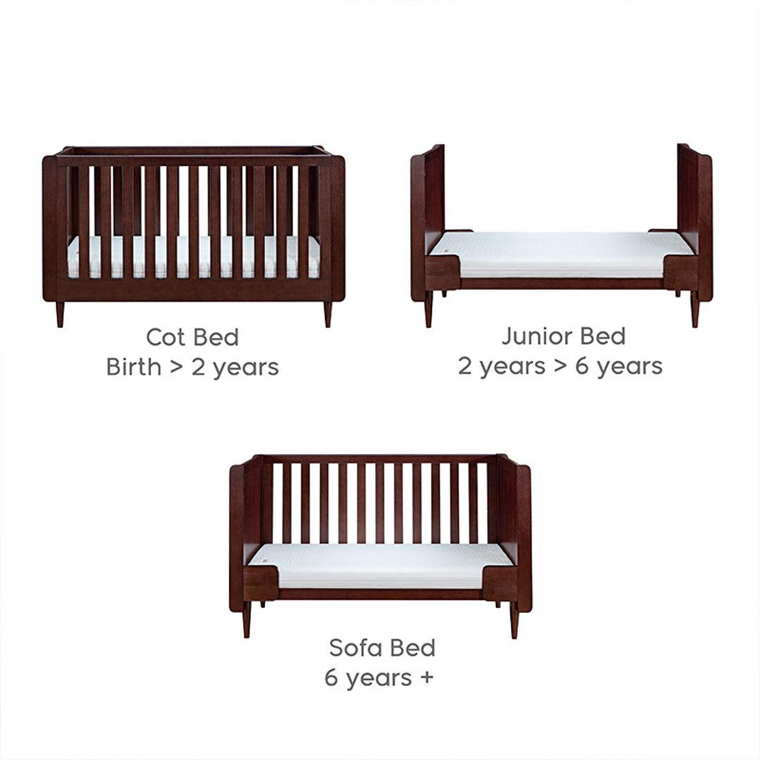 Tutti Bambini Japandi Cot Bed - Warm Walnut-Cot Beds-Warm Walnut-No Mattress | Natural Baby Shower