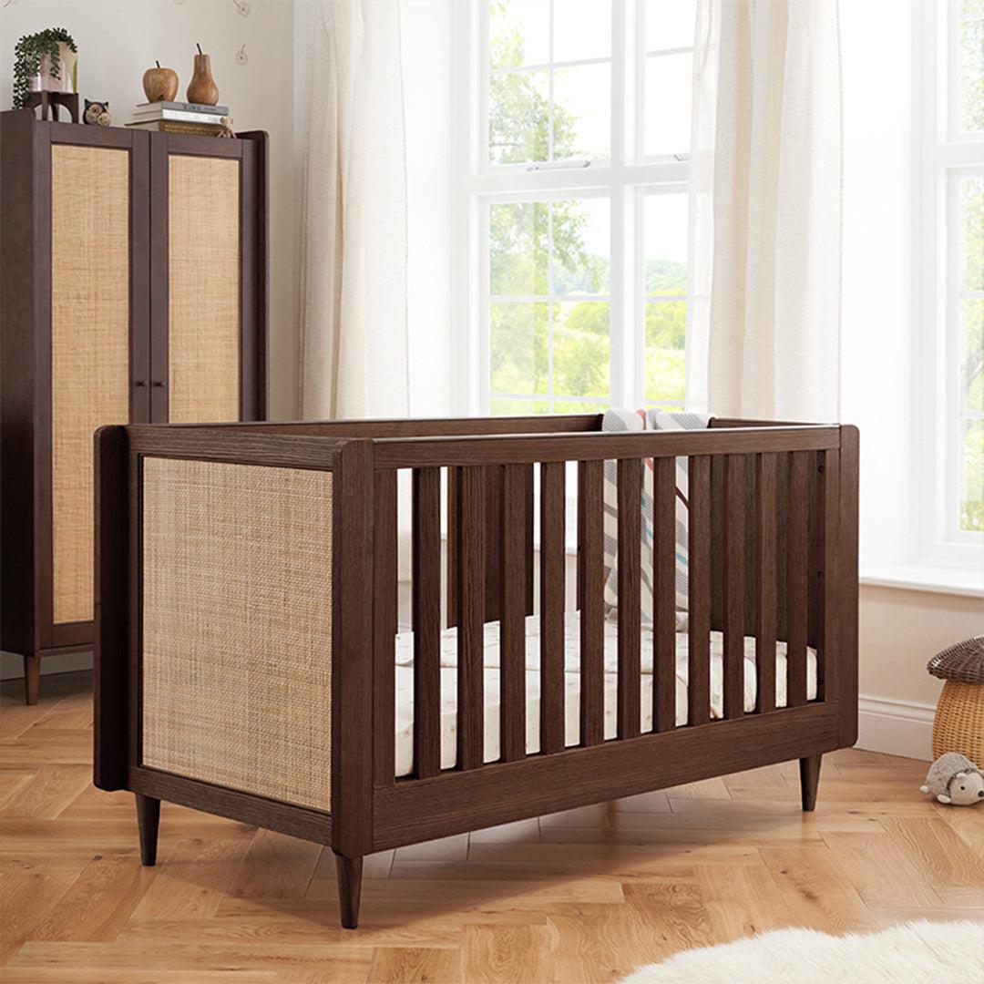 Tutti Bambini Japandi Cot Bed - Warm Walnut-Cot Beds-Warm Walnut-No Mattress | Natural Baby Shower