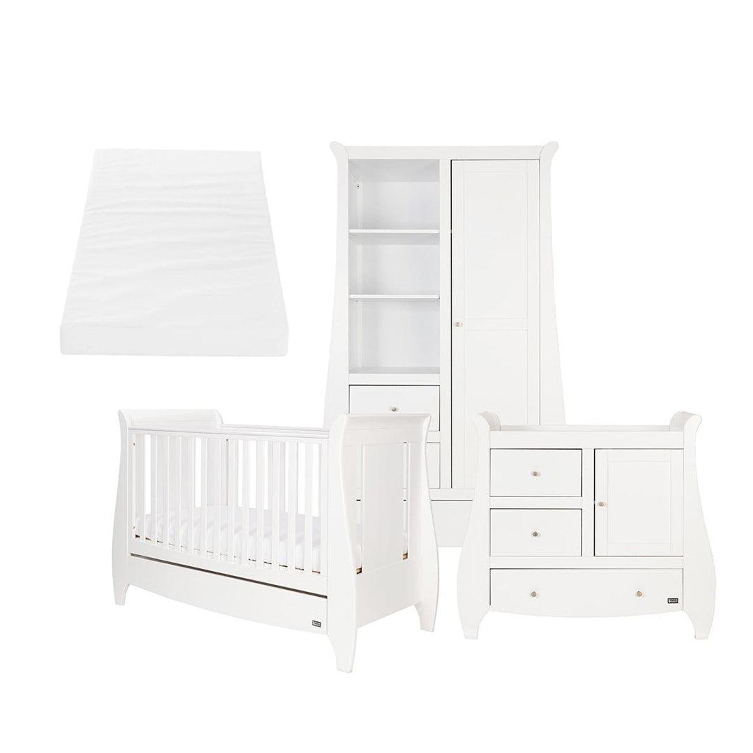 Tutti Bambini Katie Mini Cot 3 Piece Room Set - White-Nursery Sets-White-Eco Fibre Deluxe Cot Mattress | Natural Baby Shower