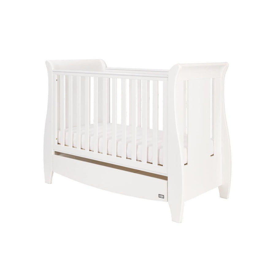 Tutti Bambini Katie Mini Sleigh Cot Bed - White-Cot Beds-White-No Mattress | Natural Baby Shower