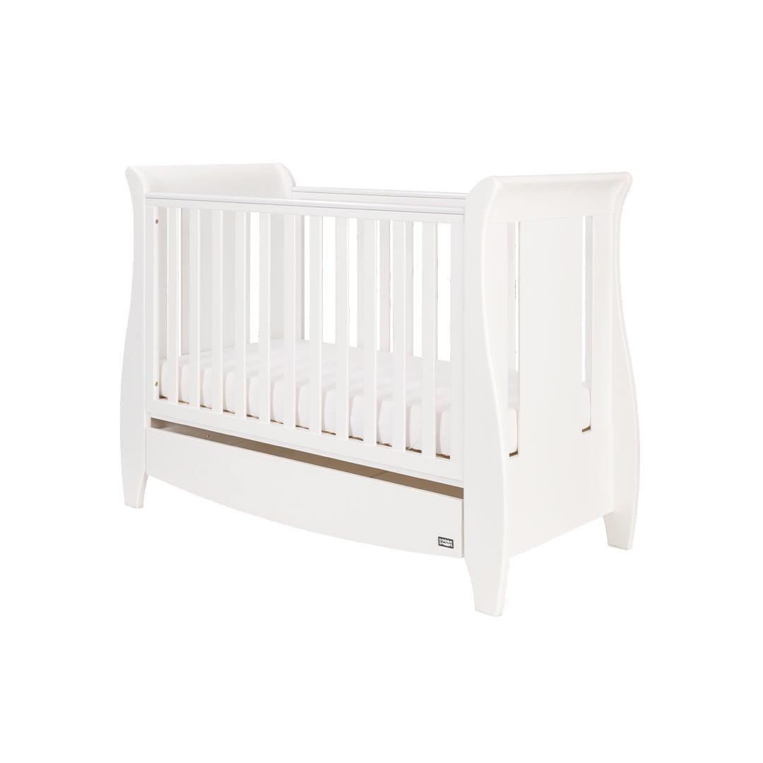 Tutti Bambini Lucas Sleigh 3 In 1 Cot Bed - White-Cot Beds-White-No Mattress | Natural Baby Shower