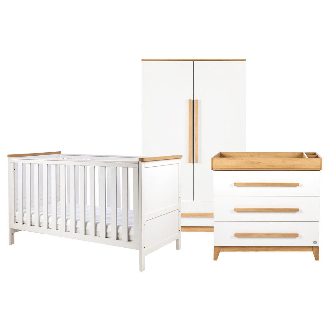 Tutti Bambini Misha 3 Piece Room Set - White/Golden Oak-Nursery Sets-White/Golden Oak- | Natural Baby Shower