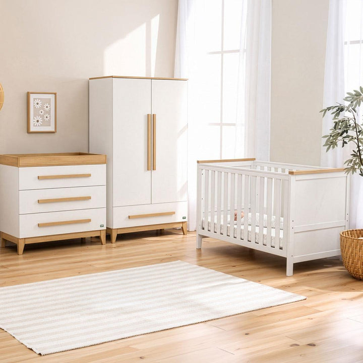 Tutti Bambini Misha 3 Piece Room Set - White/Golden Oak-Nursery Sets-White/Golden Oak- | Natural Baby Shower