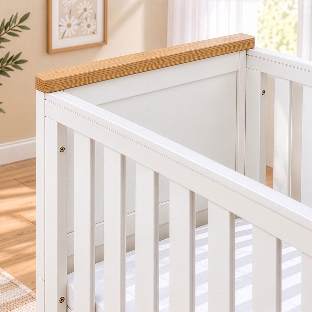 Tutti Bambini Misha Cot Bed - White/Golden Oak-Cot Beds-White/Golden Oak- | Natural Baby Shower