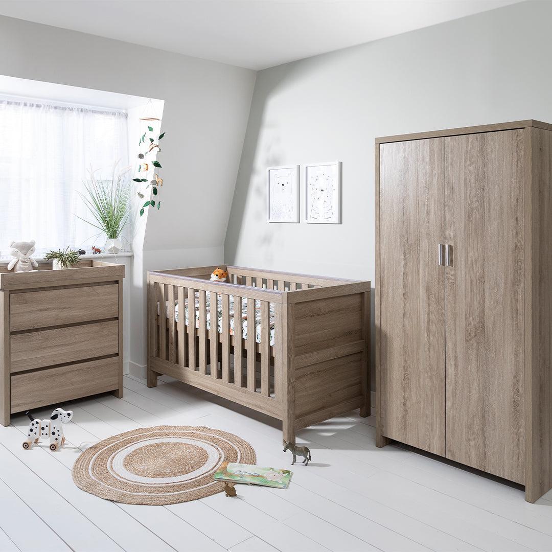 Tutti Bambini Modena 3 Piece Room Set - Oak-Nursery Sets-Oak-Without Mattress | Natural Baby Shower