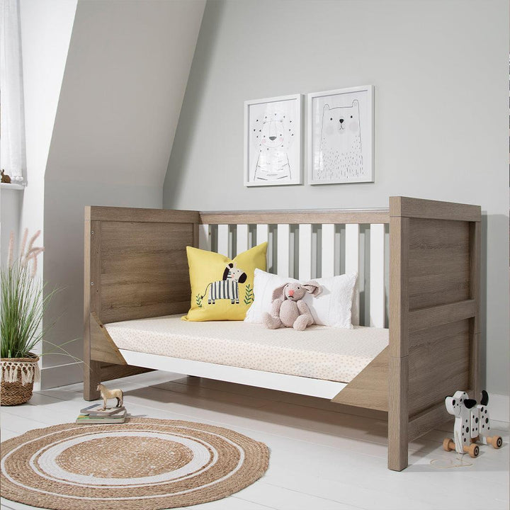 Tutti Bambini Modena 3 in 1 Cot Bed - White/Oak-Cot Beds-White/Oak-Without Mattress | Natural Baby Shower