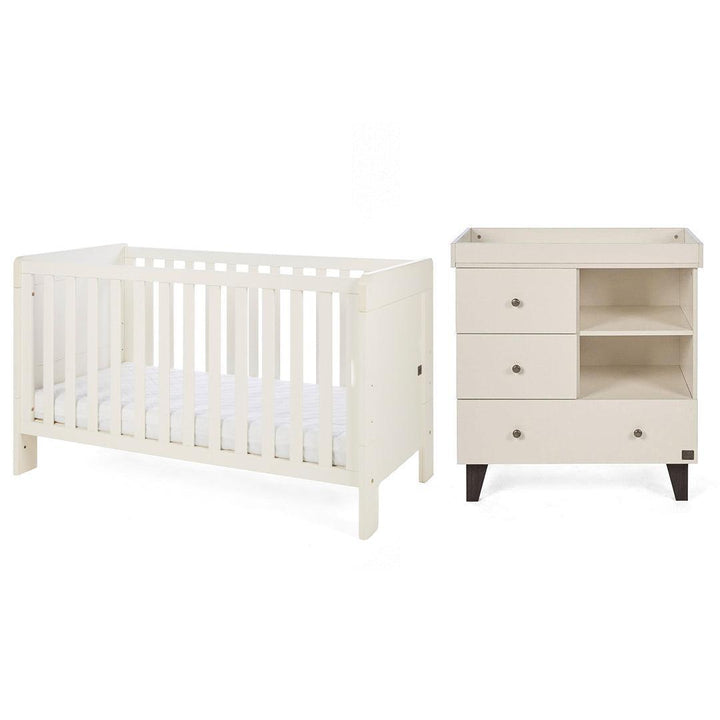 Tutti Bambini Origin Alba/Como 2 Piece Nursery Furniture Set - Cashmere/Cashmere-Nursery Sets-Cashmere/Cashmere-Cot Bed | Natural Baby Shower