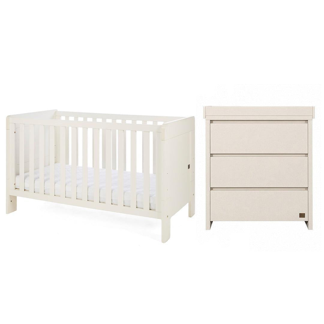 Tutti Bambini Origin Alba/Modena 2 Piece Nursery Furniture Set - Cashmere-Nursery Sets-Cashmere-Cot Bed | Natural Baby Shower